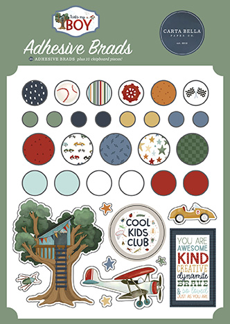 Carta Bella That's My Boy Adhesive Brads