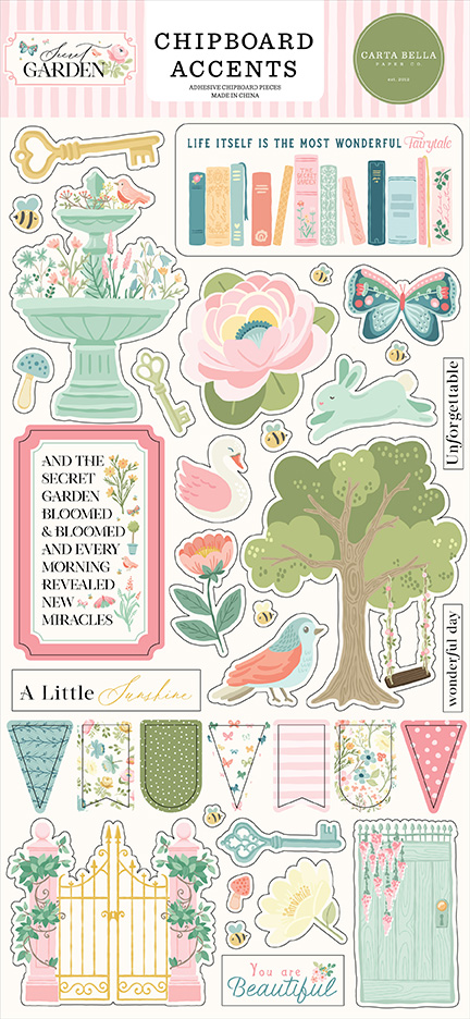 Carta Bella Secret Garden 6X13 Chipboard Accents