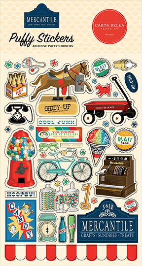 Carta Bella Mercantile Puffy Stickers