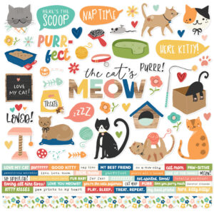 Simple Stories Fur Baby Cat Cardstock Stickers