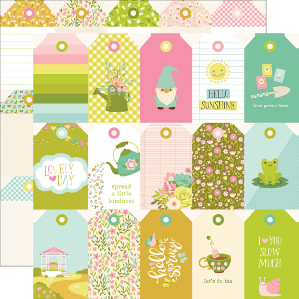 Simple Stories Tea Garden 12X12 Tag Elements Simple Stories Tea Garden 12X12 Tag Elements