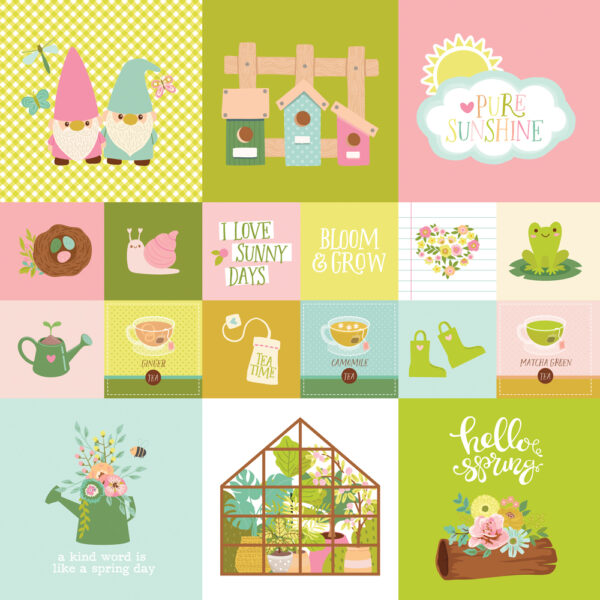 Simple Stories Tea Garden 12X12 2X2/4X4 Elements