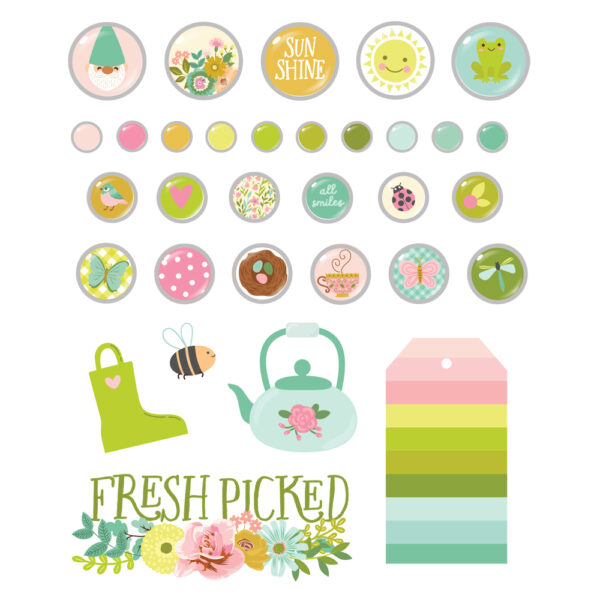 Simple Stories Tea Garden Decorative Brads