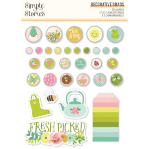 Simple Stories Tea Garden Decorative Brads