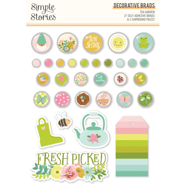 Simple Stories Tea Garden Decorative Brads