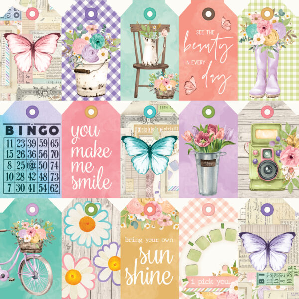 Simple Stories Simple Vintage Flower Shoppe 12X12 Tag Elements