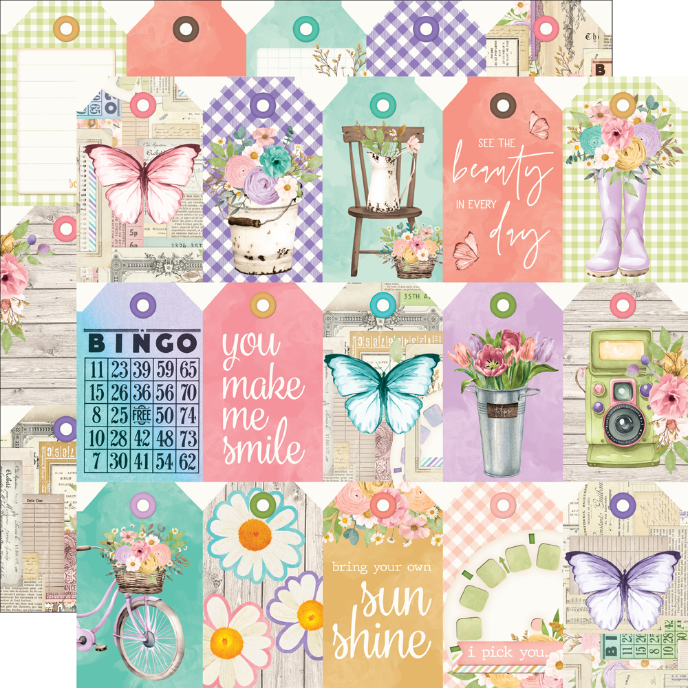 Simple Stories Simple Vintage Flower Shoppe 12X12 Tag Elements