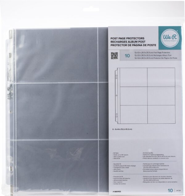 We R MAKERS RING SLEEVE 12X12 6-6X4 10 PACK PROTECTORS We R MAKERS RING SLEEVE 12X12 6-6X4 10 PACK PROTECTORS