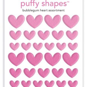 DOODLEBUG PUFFY SHAPES HEART BUBBLEGUM