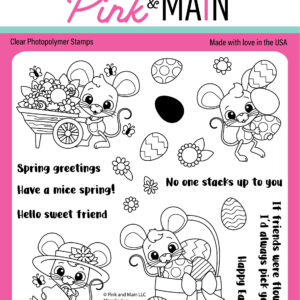 Pink & Main Stamp Mice Spring