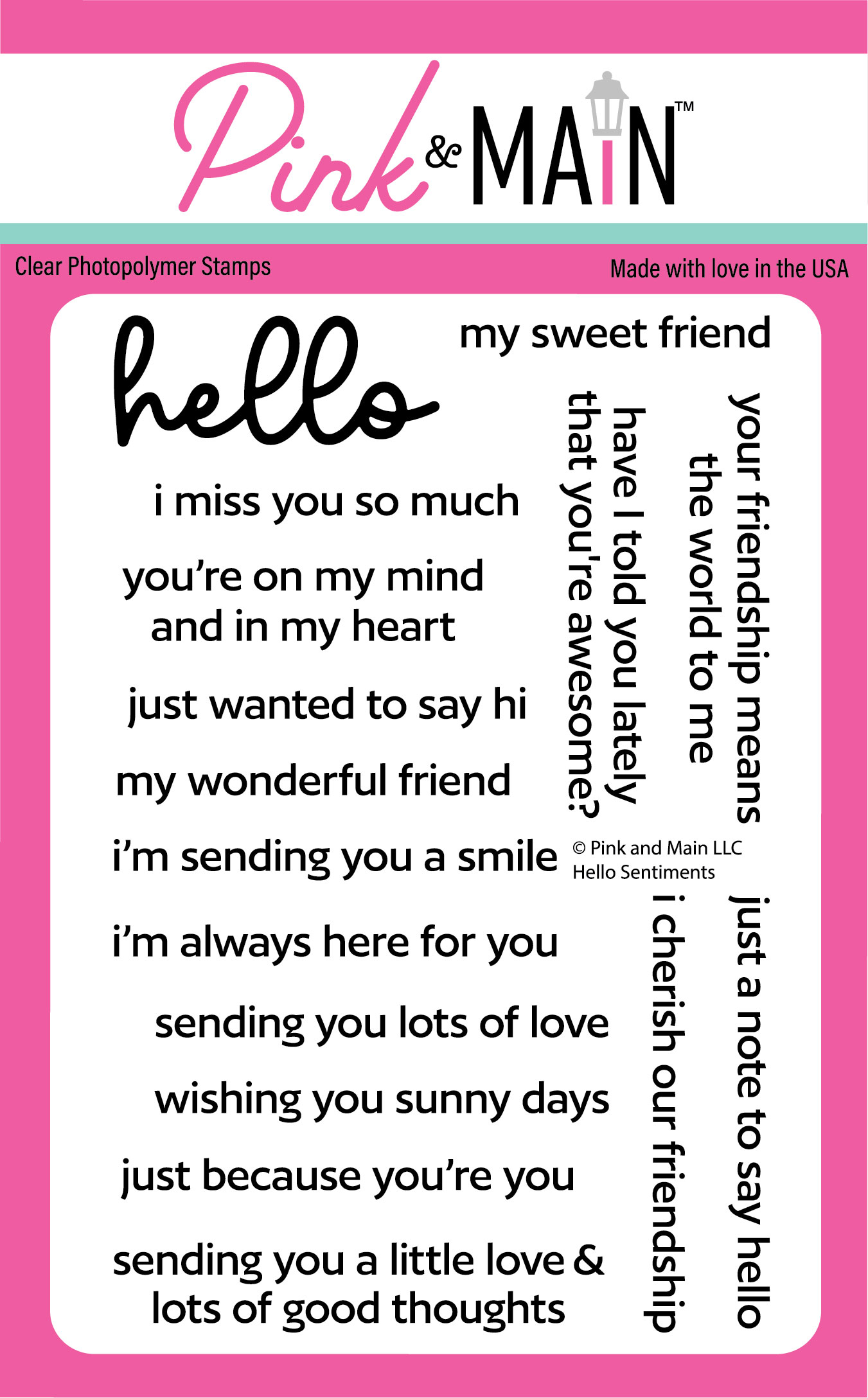 Pink & Main Stamp Hello Sentiments