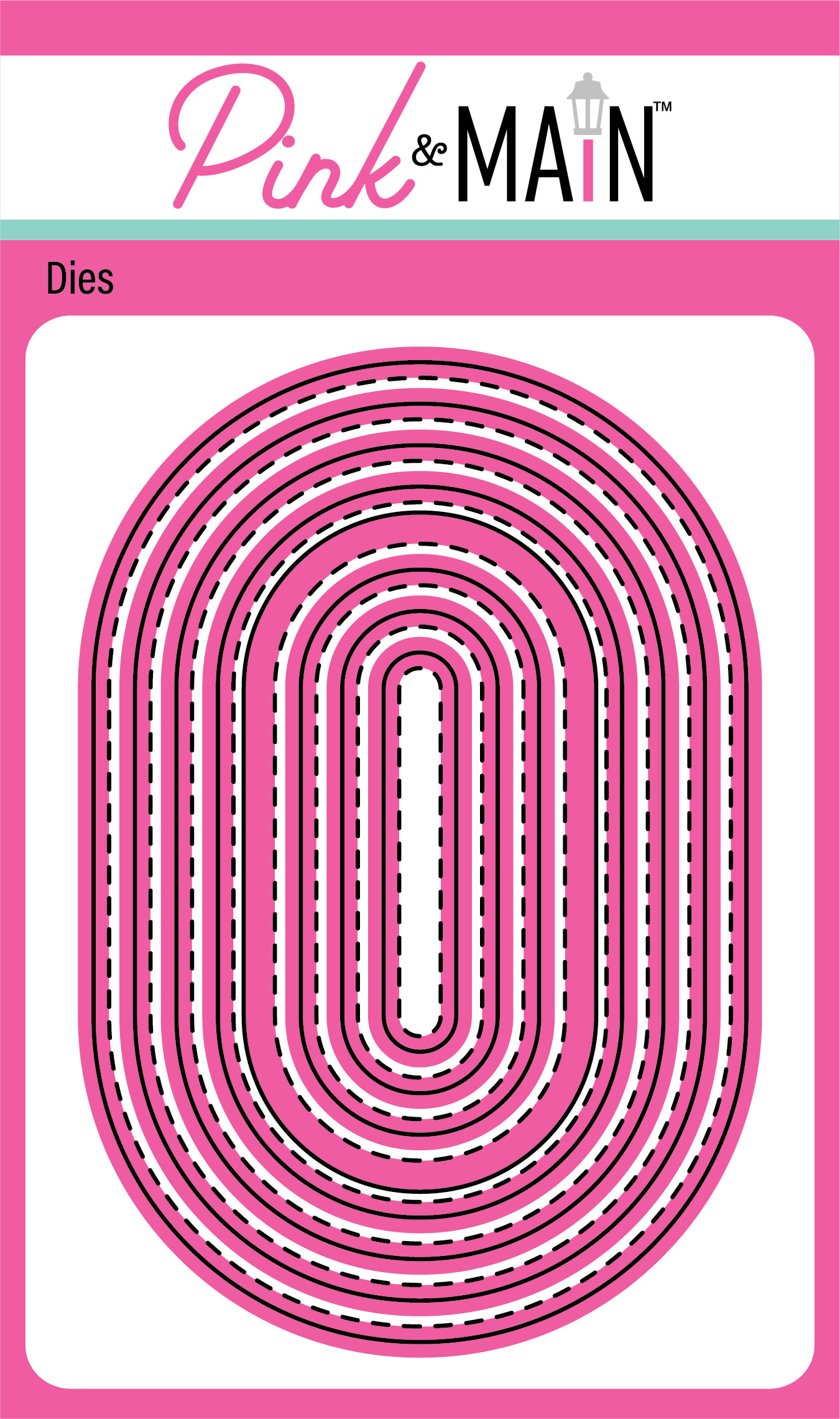Pink & Main Die Stitched Oblong Oval
