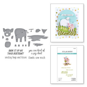 Spellbinders Ham It Up Clear Stamp & Die Set From the On the Farm Collection