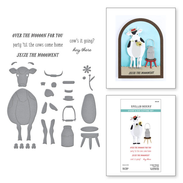 Spellbinders Hay There Clear Stamp & Die Set From the On the Farm Collection