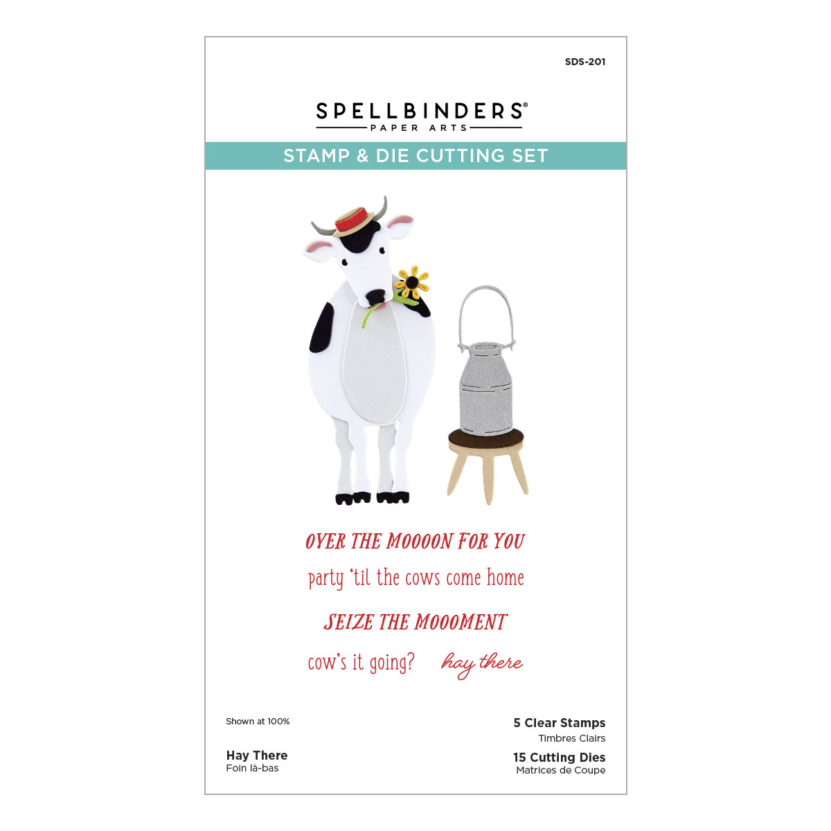 Spellbinders Hay There Clear Stamp & Die Set From the On the Farm Collection