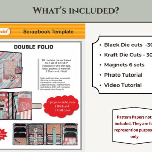 Craftreat Double Folio Diy Scrapbook Blanks - 2 Sets - 1 Black & 1 Kraft