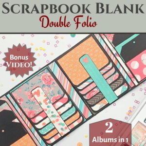Craftreat Double Folio Diy Scrapbook Blanks - 2 Sets - 1 Black & 1 Kraft