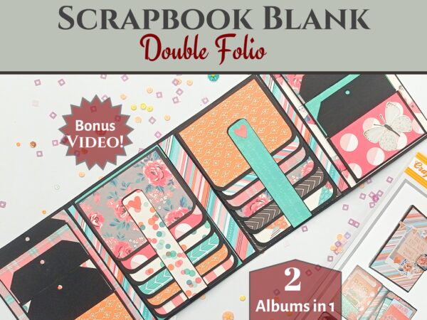 Craftreat Double Folio Diy Scrapbook Blanks - 2 Sets - 1 Black & 1 Kraft
