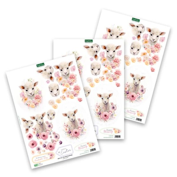 Katy Sue Die Cut Decoupage – Little Lambs (Pack of 3)