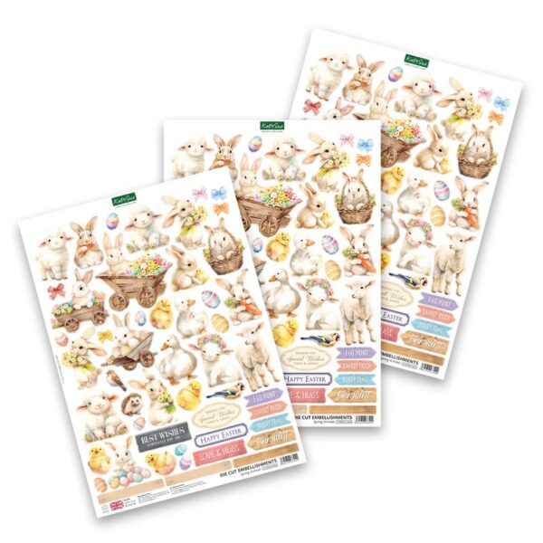 Katy Sue Spring Animals Die Cut Embellishments, Pack of 3 Katy Sue Spring Animals Die Cut Embellishments, Pack of 3