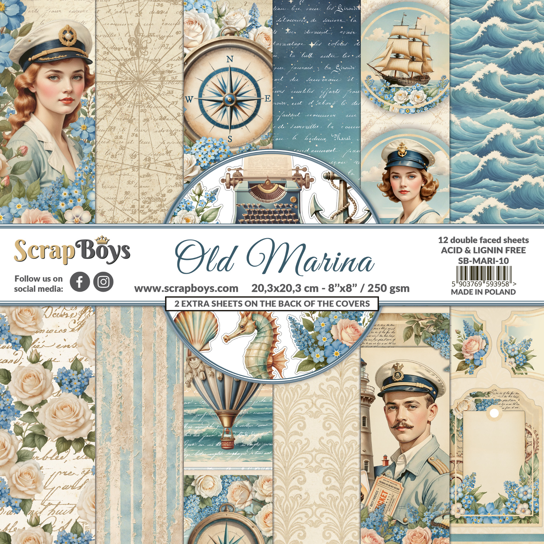 Scrap Boys Old Mariner 8X8 Collection Pad