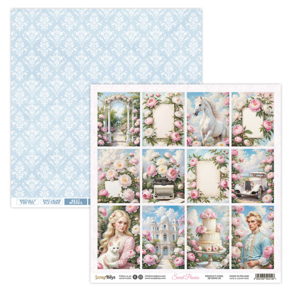 Scrap Boys Sweet Peonies 12X12 05