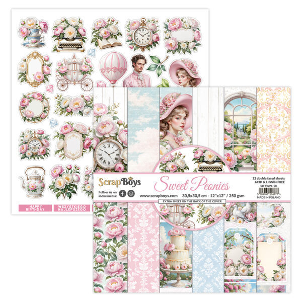 Scrap Boys Sweet Peonies 12X12 Collection Kit