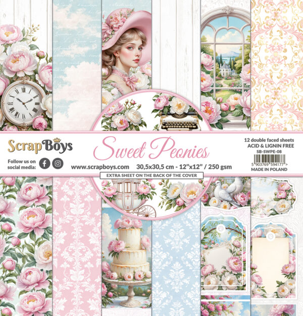 Scrap Boys Sweet Peonies 12X12 Collection Kit
