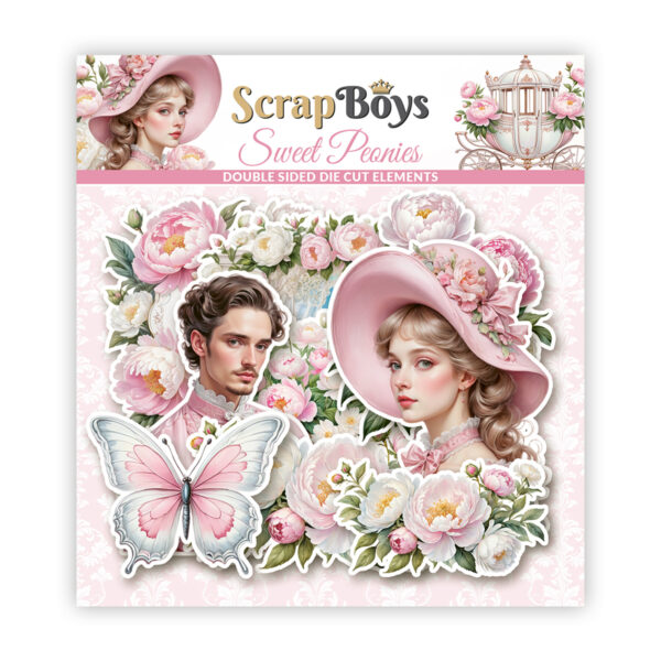Scrap Boys Sweet Peonies Die Cut Elements