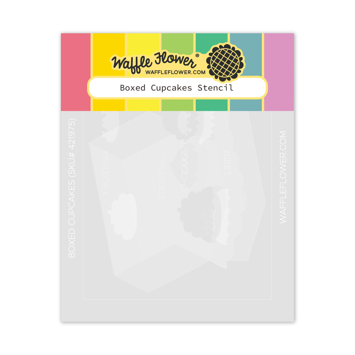 Waffle Flower Stencil Boxed Cupcakes