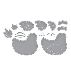 Spellbinders Felt Cozy Cluck Etched Dies From the Spring Felt Stitch & Create Collection By Nichol Spohr