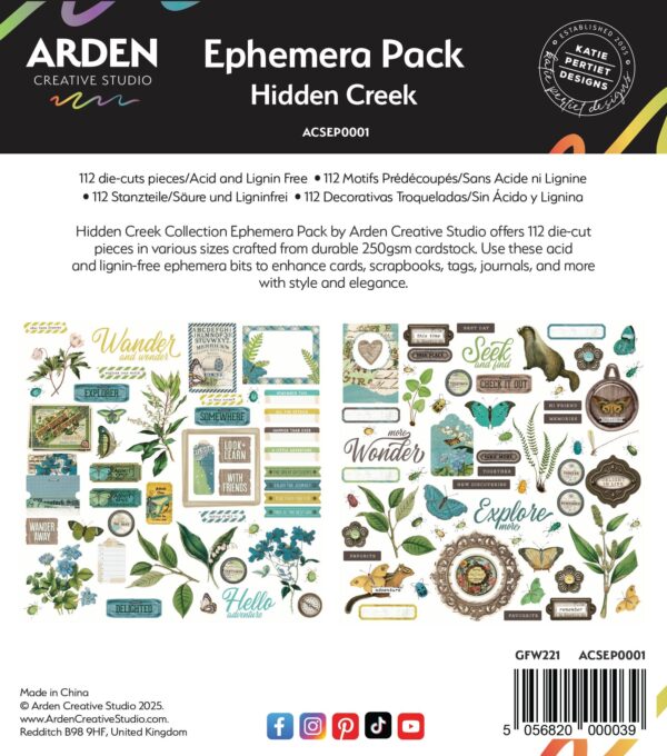 Arden Creative Studio Hidden Creek Ephemera Pack Arden Creative Studio Hidden Creek Ephemera Pack