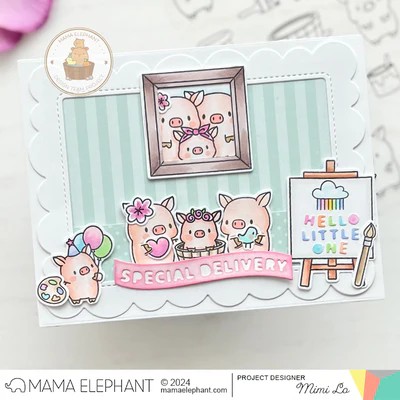 MAMA ELEPHANT DIE PAINTING PIGGIES