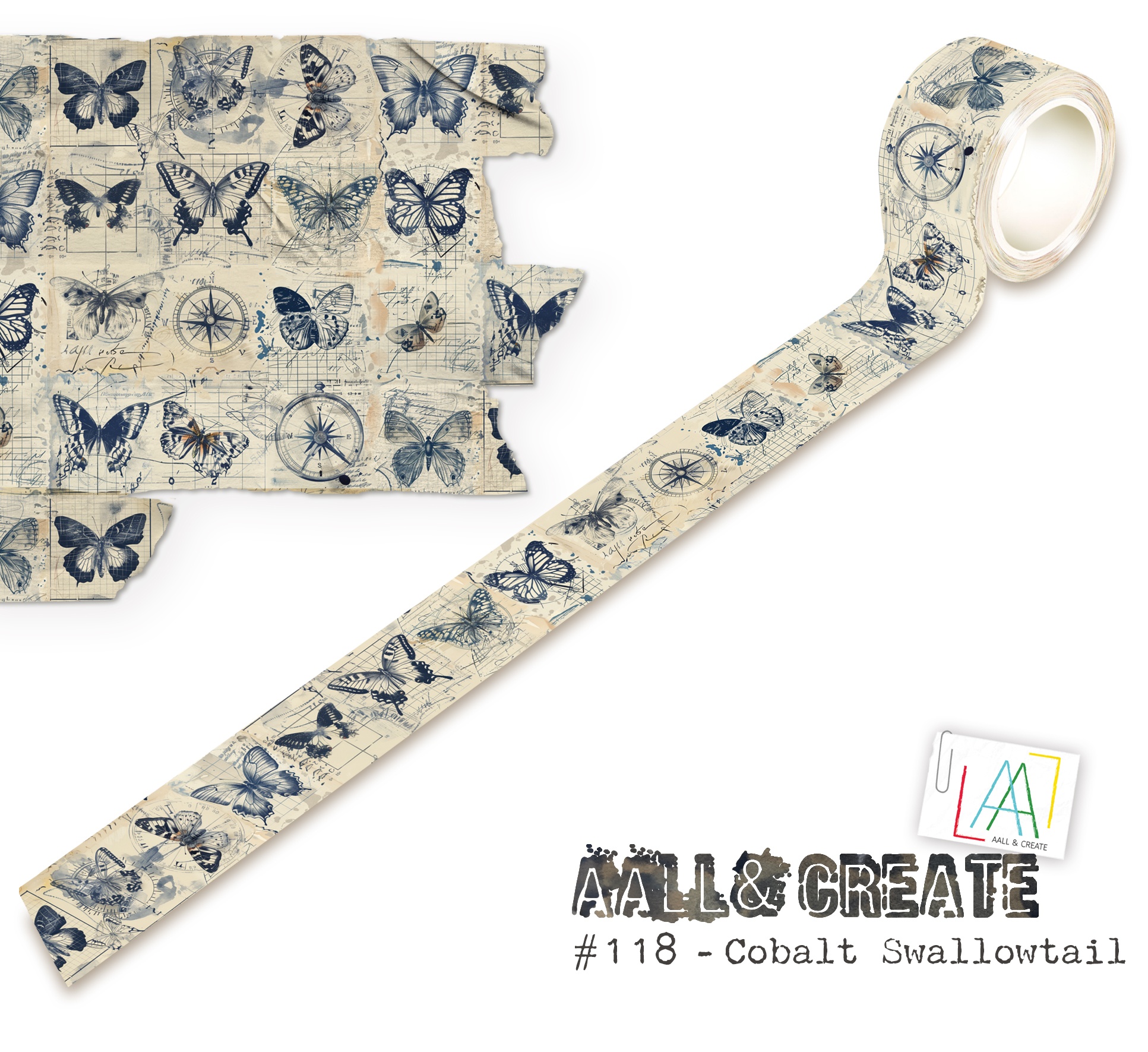 ALL & CREATE WASHI COBALT SWALLOWTAIL