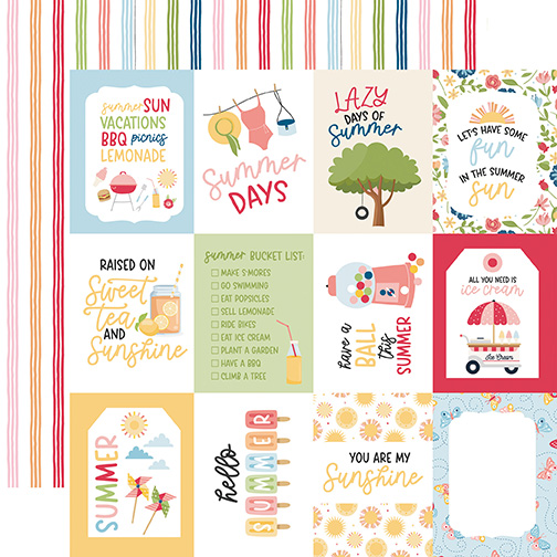 Echo Park Have A Great Summer 12X12 3X4 Journaling Cards