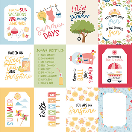 Echo Park Have A Great Summer 12X12 3X4 Journaling Cards