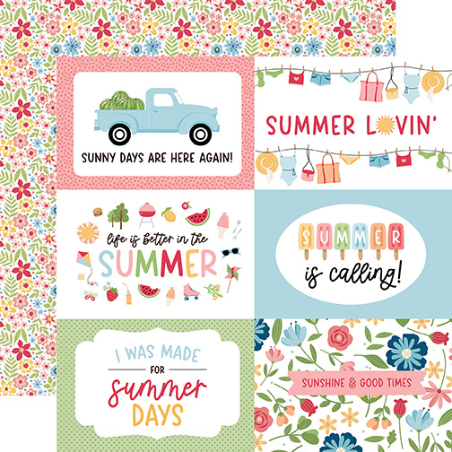 Echo Park Have A Great Summer 12X12 6X4 Journaling Cards