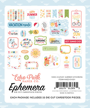 Echo Park Have A Great Summer Ephemera