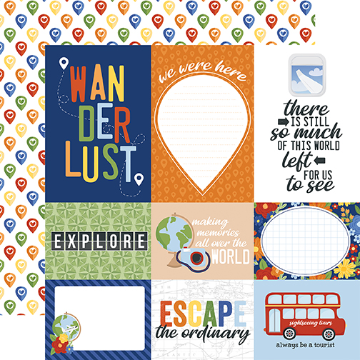 Echo Park Born To Travel 12X12 Travel Journaling Cards