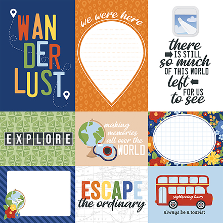 Echo Park Born To Travel 12X12 Travel Journaling Cards
