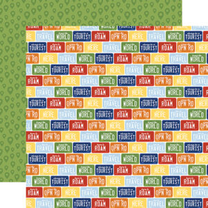 Echo Park Born To Travel 12X12 Tourist License Plates