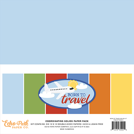 Echo Park Born To Travel Solids Kit Echo Park Born To Travel Solids Kit