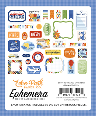Echo Park Born To Travel Ephemera