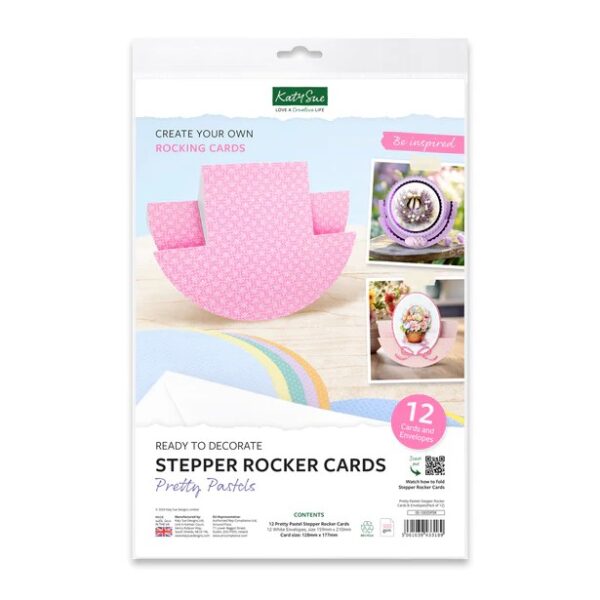 Katy Sue Pastel Stepper Rocker Cards & Envelopes, Pack of 12 Katy Sue Pastel Stepper Rocker Cards & Envelopes, Pack of 12