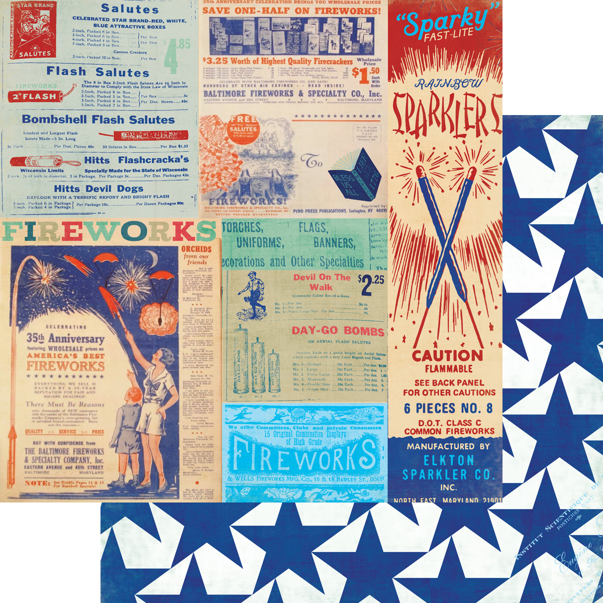 Fancy Pants Fireworks & Freedom 12X12 Fireworks