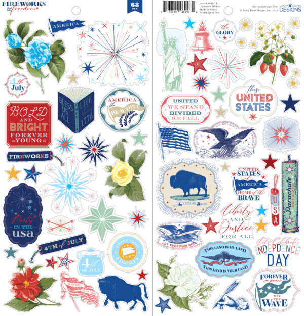 Fancy Pants Fireworks & Freedom Cardstock Stickers