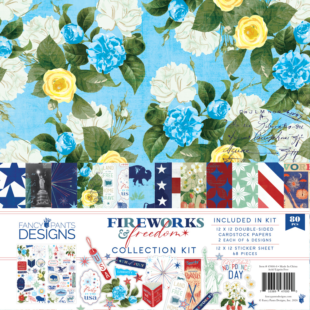 Fancy Pants Fireworks & Freedom Collection Kit 2 of Each 12X12 + Cardstock Stickers