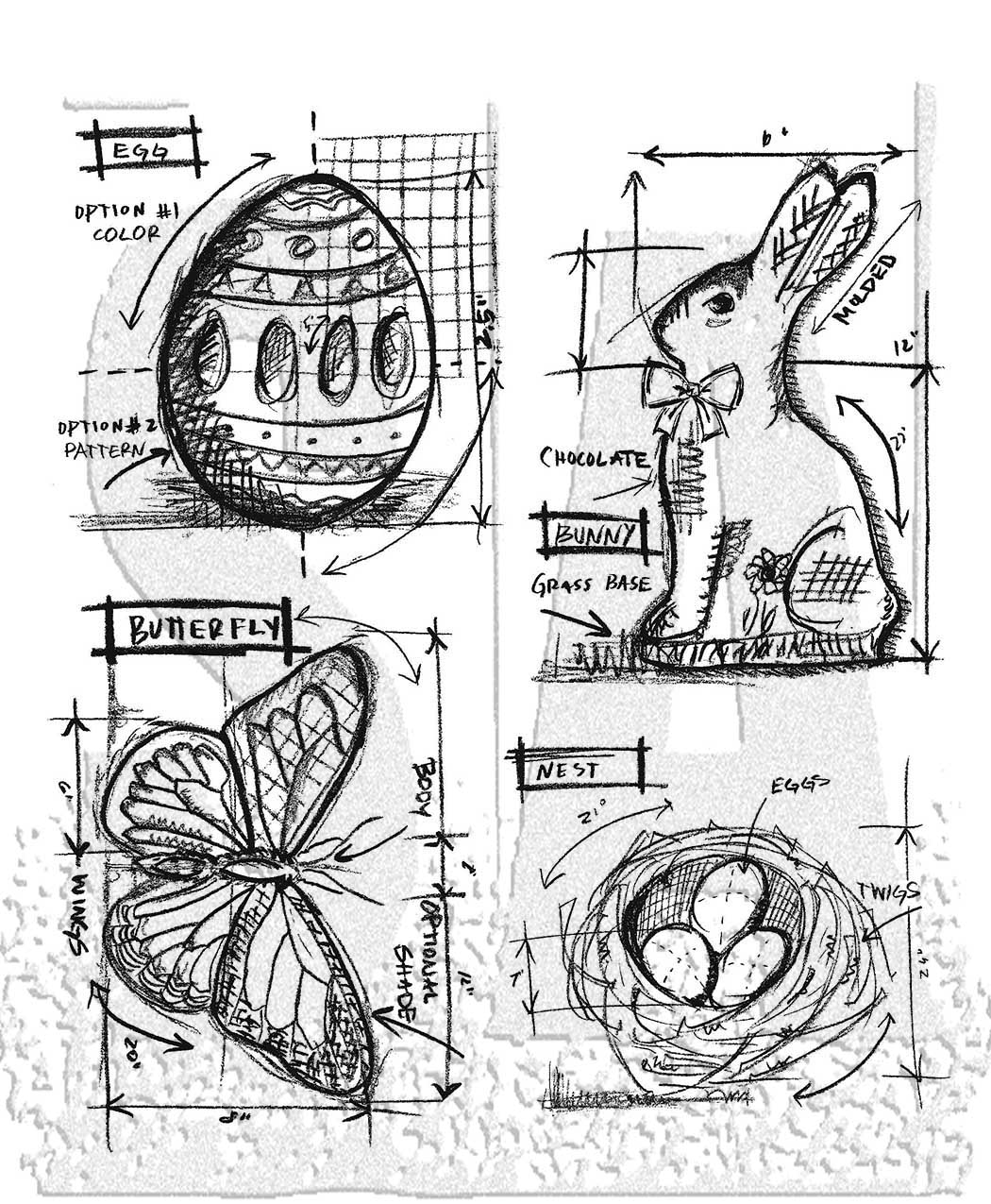 Art Gone Wild Tim Holtz Stamp Easter Bluepring