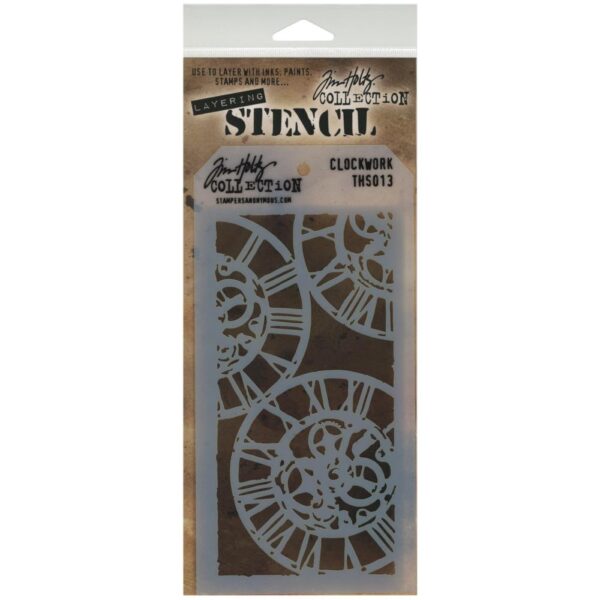 STAMPERS ANONYMOUS TIM HOLTZ LAYERING STENCIL CLOCKWORK