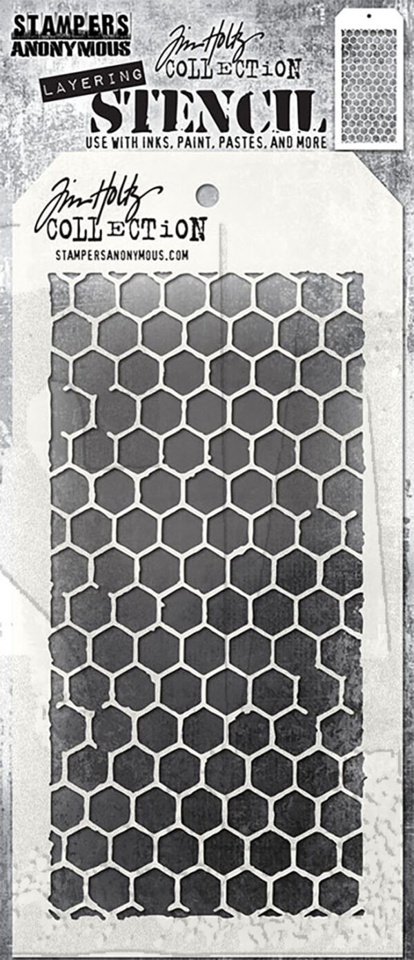 Art Gone Wild Tim Holtz Stencil Honeycomb Layering